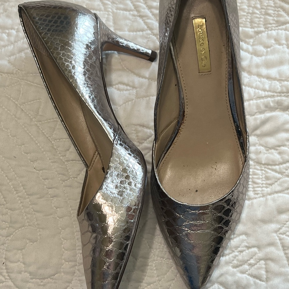 Louise et Cie Metallic Silver Heels